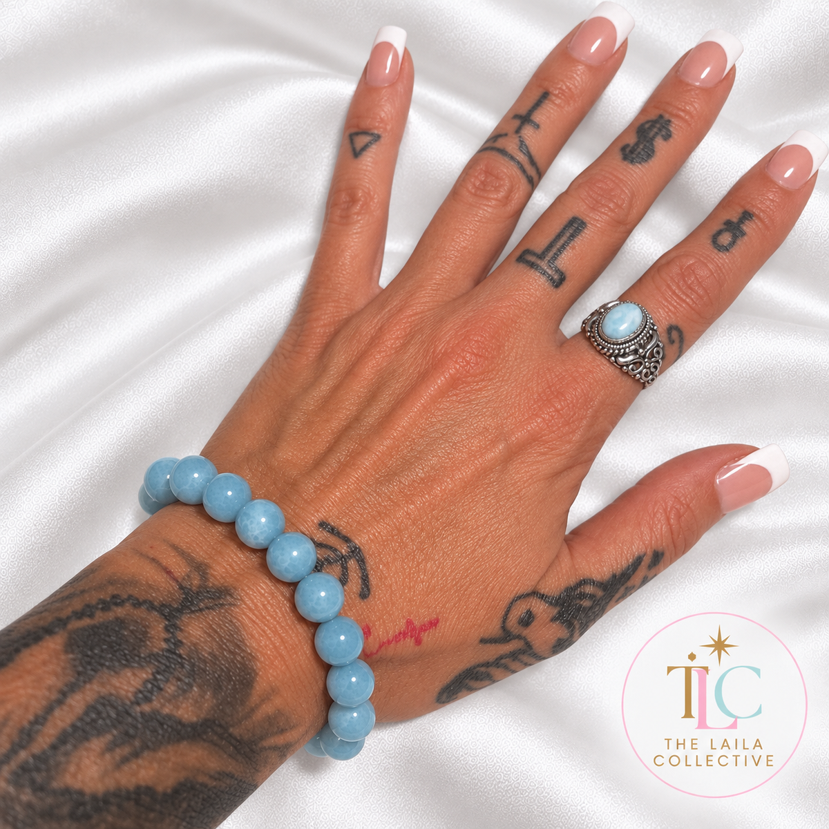 Calm Dolphin Stone Larimar Bracelet