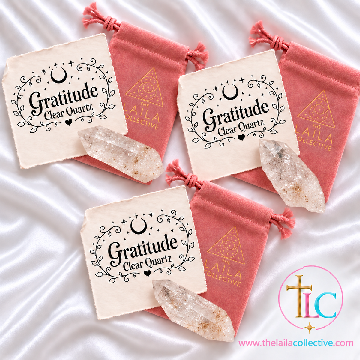 Gratitude Crystal Clear Quartz Pack of 3