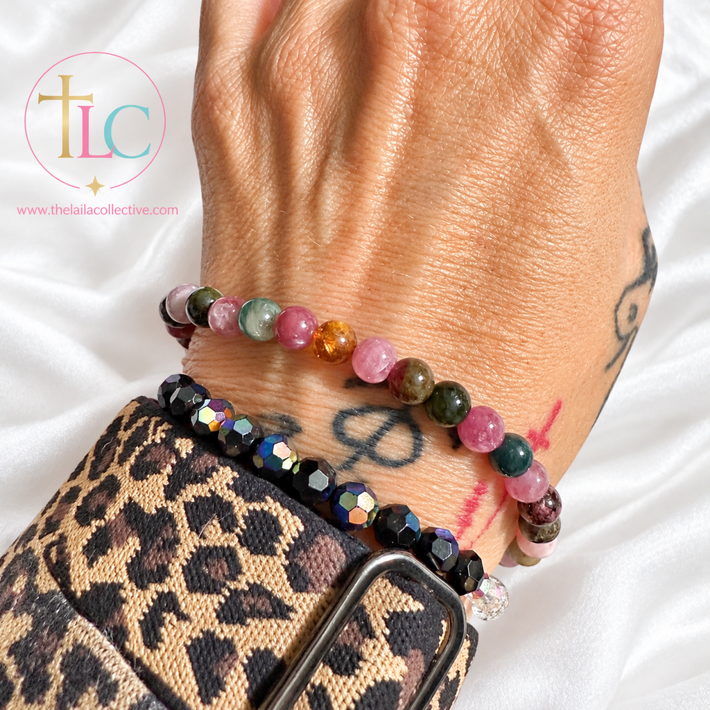 Energy Align Bracelet , Grade A Rainbow Tourmaline