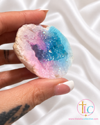 Positivity Pastel Aura Druzy Agate Geode