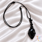 Protect Macramé Crystal Holder Necklace | Includes Complimentary Obsidian