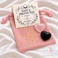 Safe & Protected Crystal Heart Set Rose Quartz & Black Obsidian