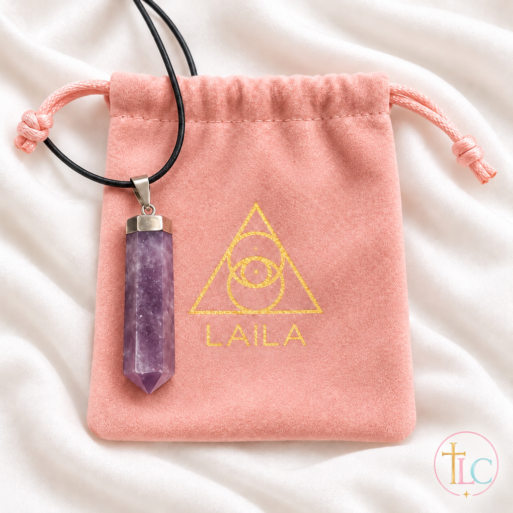 Anxiety Support Lepidolite silver pendant